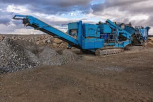 aggregate equipment with advanced technology working at a quarry