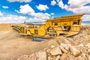 aggregate equipment at a quarry